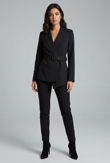 Black Asymmetric Belted Blazer