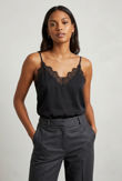 Black Scallop Net Trim Cami