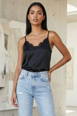 Black Satin Lace Trims Cami