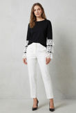Black Layered Lace Bell Sleeve Jumper 