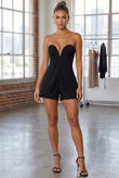 Black Layered Bandeau Playsuit 