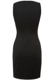 Black & White Checkered Front  Panel Sleeveless Dress