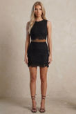 Black Crochet Cut Out Mini Dress