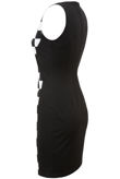 Black & White Checkered Front  Panel Sleeveless Dress