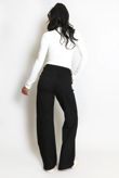 Black Suedette Wide Leg Jeans