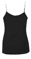 Black Strappy Mesh Detail Chiffon Top 