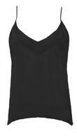 Black Strappy Mesh Detail Chiffon Top 