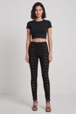 Black Front Lace Up Leggings