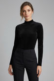 Black Textured High Neck Bodysuit
