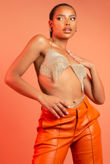 Gold Diamante Trim Chainmail Bralet