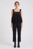 Black Broderie Anglaise Box Crop Top