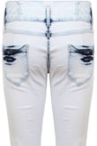 Ice Blue High Waist Button Up Skinny Jeans