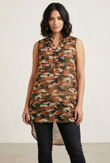 Camouflage High Low Lightweight Top
