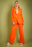 Orange Double Breasted Blazer & Wide Leg Trouser Suit 