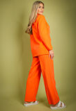 Orange Double Breasted Blazer & Wide Leg Trouser Suit 