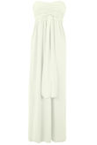 Cream Strapless Bandeau Block Colour Maxi Dresses