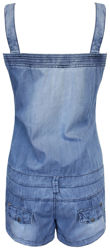 Ruched & Buttoned Front Dungaree Playsuit