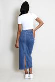 Blue Denim Midi Skirt