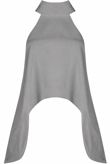 Grey Turtle Neck Asymmetric Tops