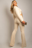 Beige Tailored Tie Front Cropped Blazer & Trouser Set