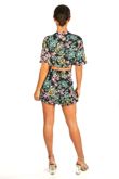Floral Print Frill Skort In Navy