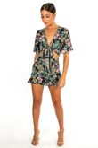 Floral Print Frill Skort In Navy