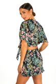 Floral Print Frill Skort In Navy