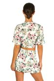 Floral Print Frill Skort In White