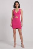 Fuchsia Cut Out Bodycon Mini Dress