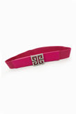 Fuchsia Diamante Buckle Waist Belt