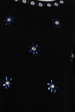 Black Front Stone Detailed 3/4 Sleeve Tops