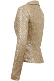 Gold Sequin Encrusted Fitted Blazer