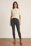 Ripped High Waisted Super Stretch Leggings in Grey