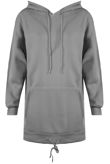 Grey Patch Pocket Hoodie Dress