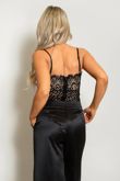 Black Contrast Lace Bodysuit