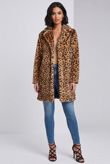 Leopard Print Faux Fur Overcoat