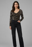 Leopard Print Back Bow Detailed Jumper