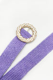 Lilac Shell Buckle Woven Belt