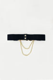 Black Double Chain Elasticated Waist Belt