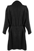 Black Faux Suede Trench Coat