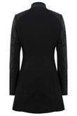 Black Contrast PVC Sleeved Long Sleeved Longer Length Long Coat