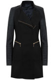 Black Contrast PVC Sleeved Long Sleeved Longer Length Long Coat