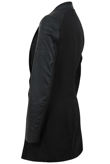 Black Contrast PVC Sleeved Long Sleeved Longer Length Long Coat