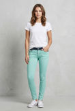 Mint Green Contrast Waist Acid Colours Skinny Jeans 