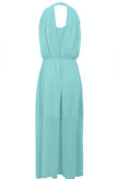 Mint Green Halterneck Chiffon Sheer Maxi Dress