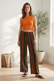 Camel Stripes Wide Leg Trouser