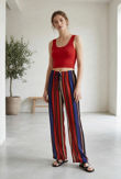 Royal Multi Stripes Wide Leg Trouser