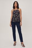 Blue Floral Printed Swing Cami