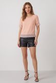 Pink Open Back Short Sleeve Top