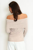 Beige Studded Bardot Top